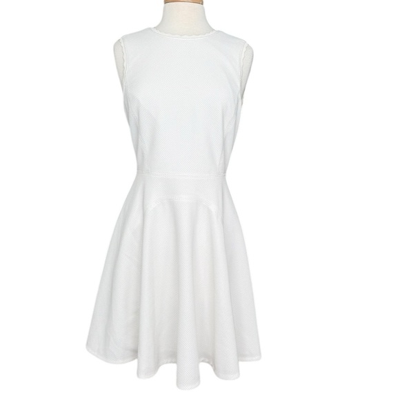 Rebecca Taylor Women's White Seersucker Mini Dress Size 10 - Picture 9 of 9